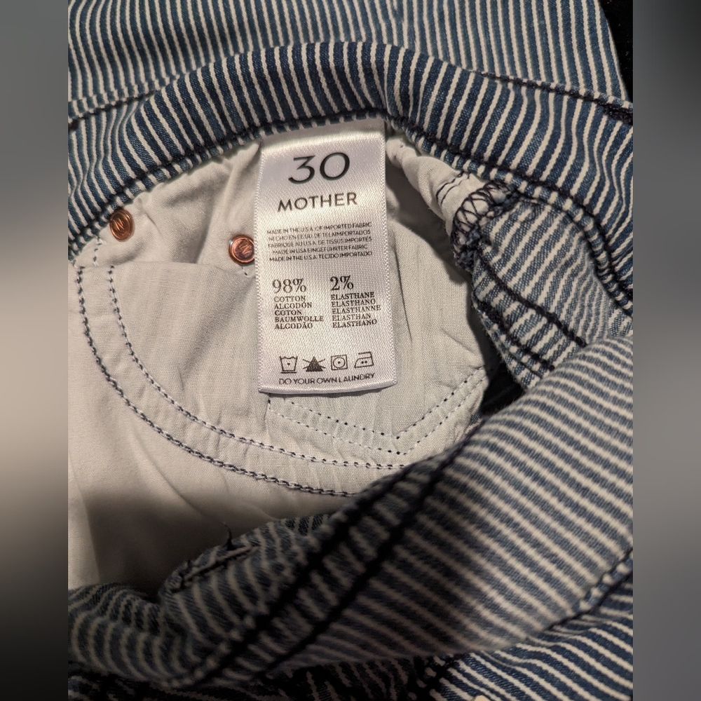 MOTHER slightly distressed pinstripe jeans size 30 - Picture 8 of 11